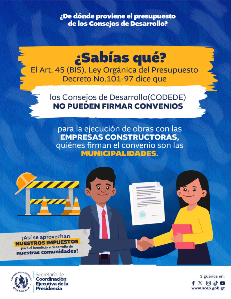 LAS MUNICIPALIDADES SON LAS ENCARGADAS DE FIRMAR CONTRATOS DE EJECUCIÓN DE PROYECTOS CON LAS CONSTRUCTORAS